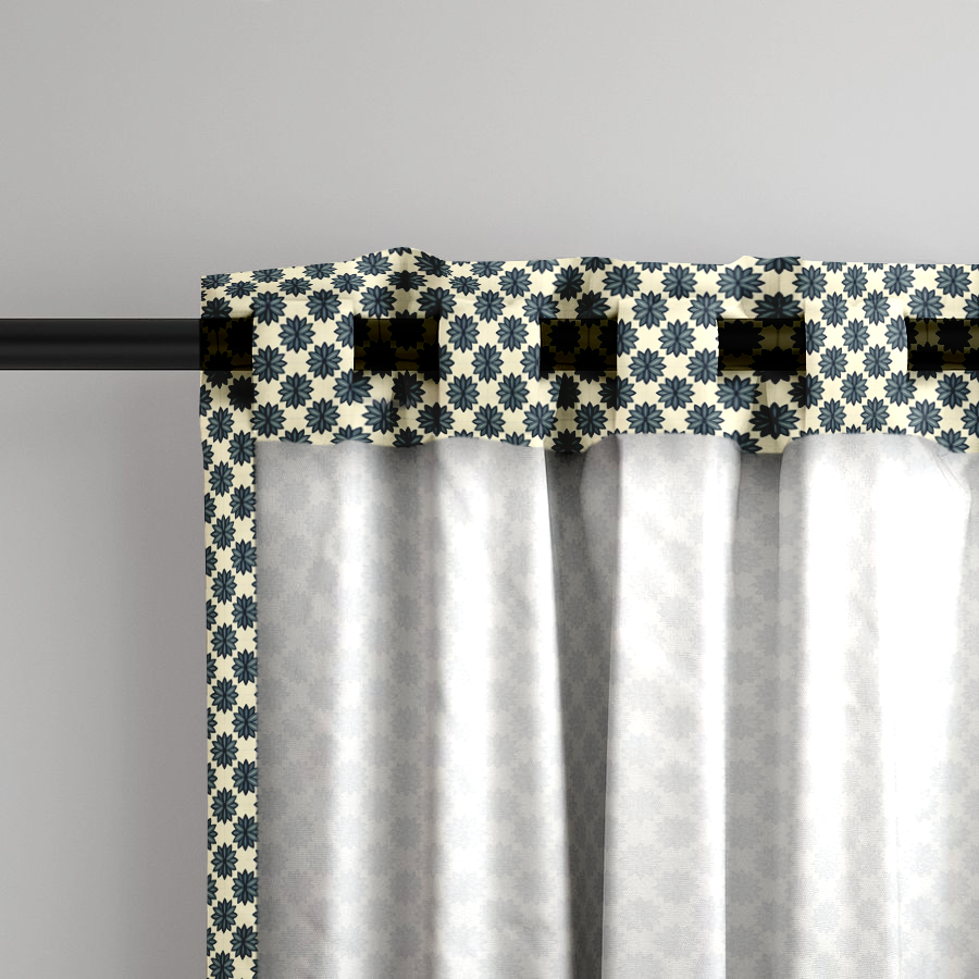 Window Curtain Set - Cotton Blend (2 Panels) | Primary Bouquet | William Morris Inspired Collection