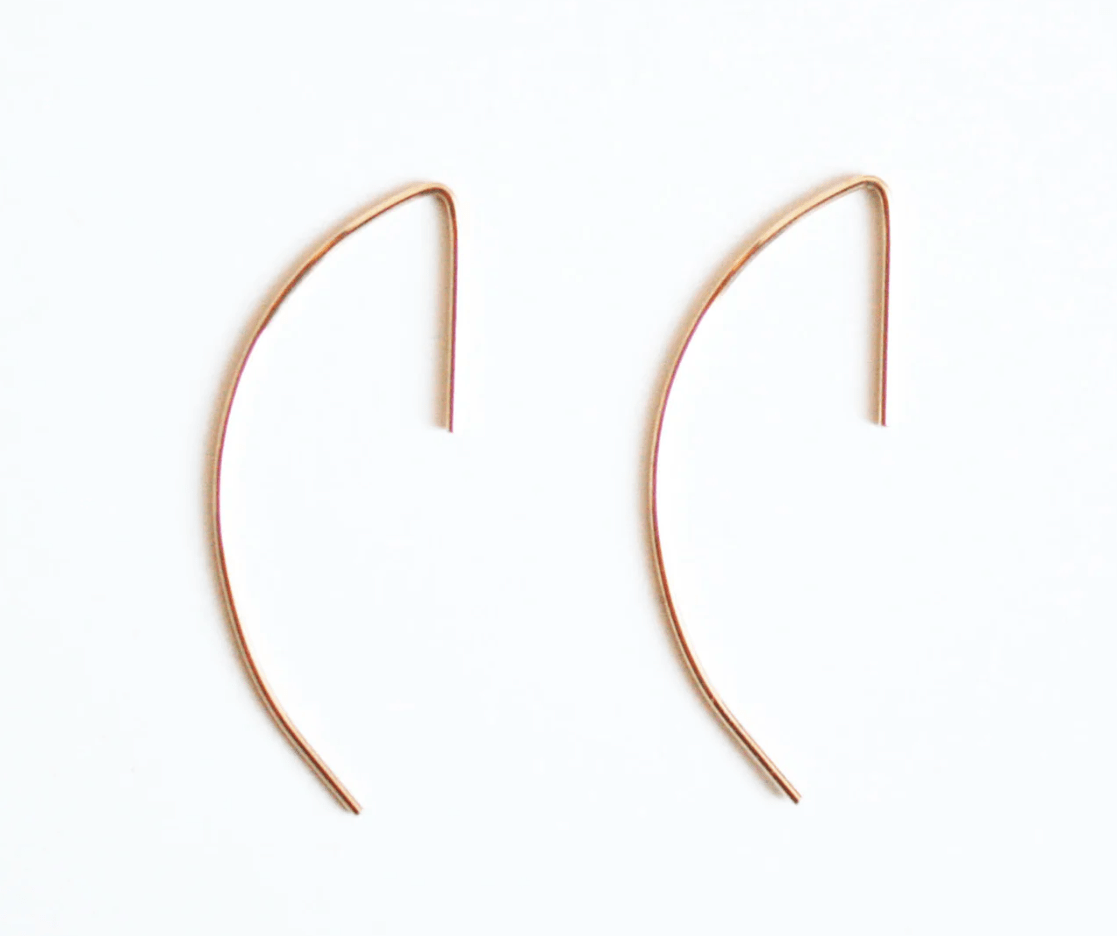 Curved Bar Threader Earrings - Hooks and Luxe