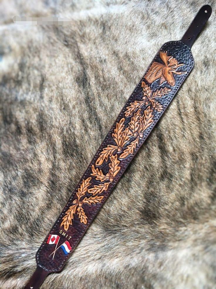 Handmade Custom Hunting Sling - Personalized - Authentic Padded Leather
