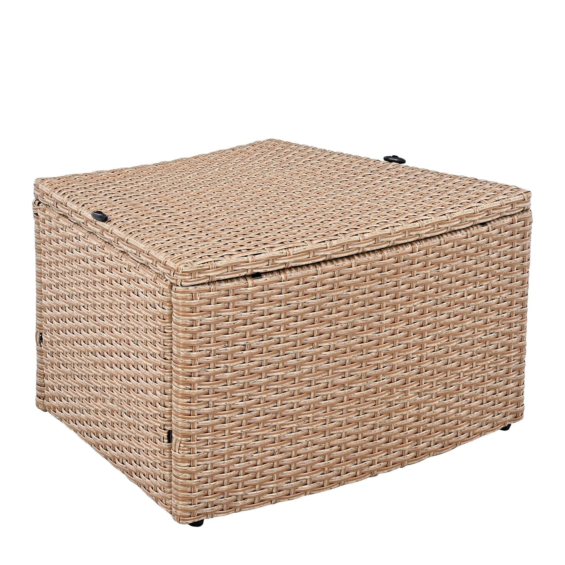 10-Piece Outdoor Sectional Half Round Patio Rattan Sofa Set, PE Wicker Conversation Furniture Set for Free Combination, White