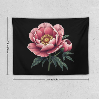 Elegant Peony Flower Graphic Tapestry
