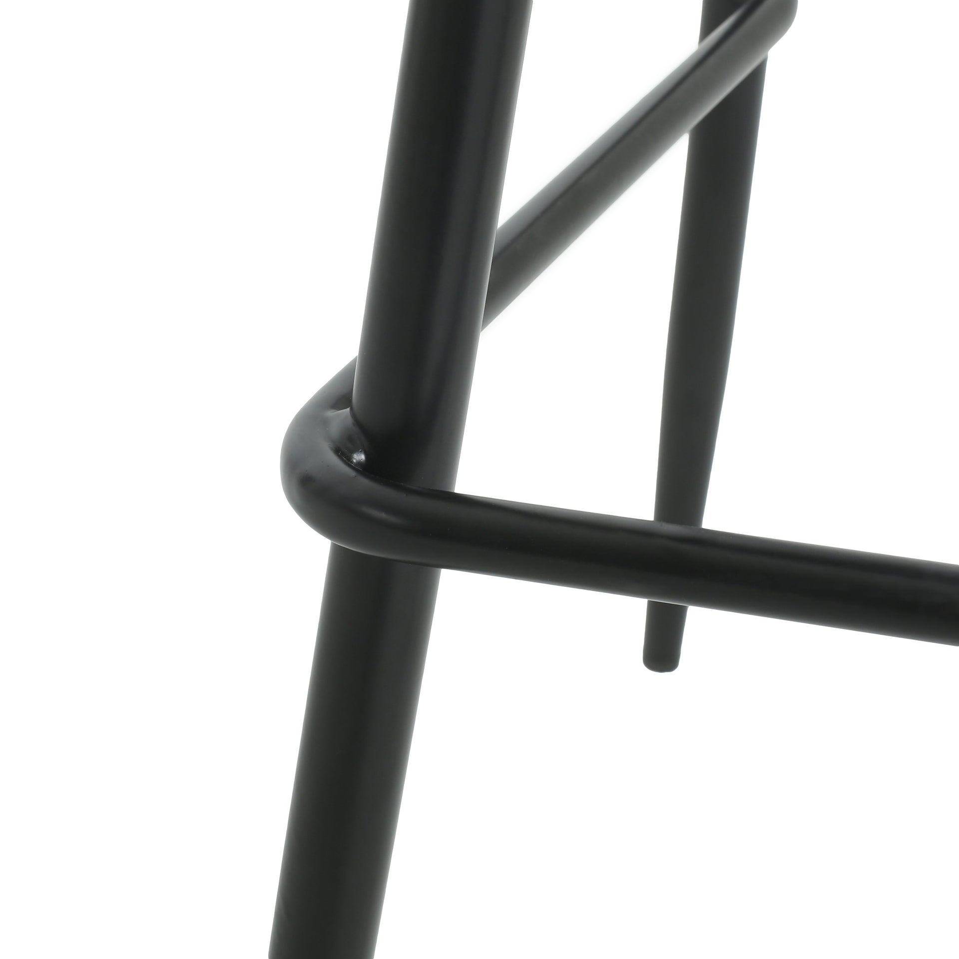 Modern Outdoor Gable Barstool Set of 2 with Weather-Resistant Design in Black Iron and Plastic
