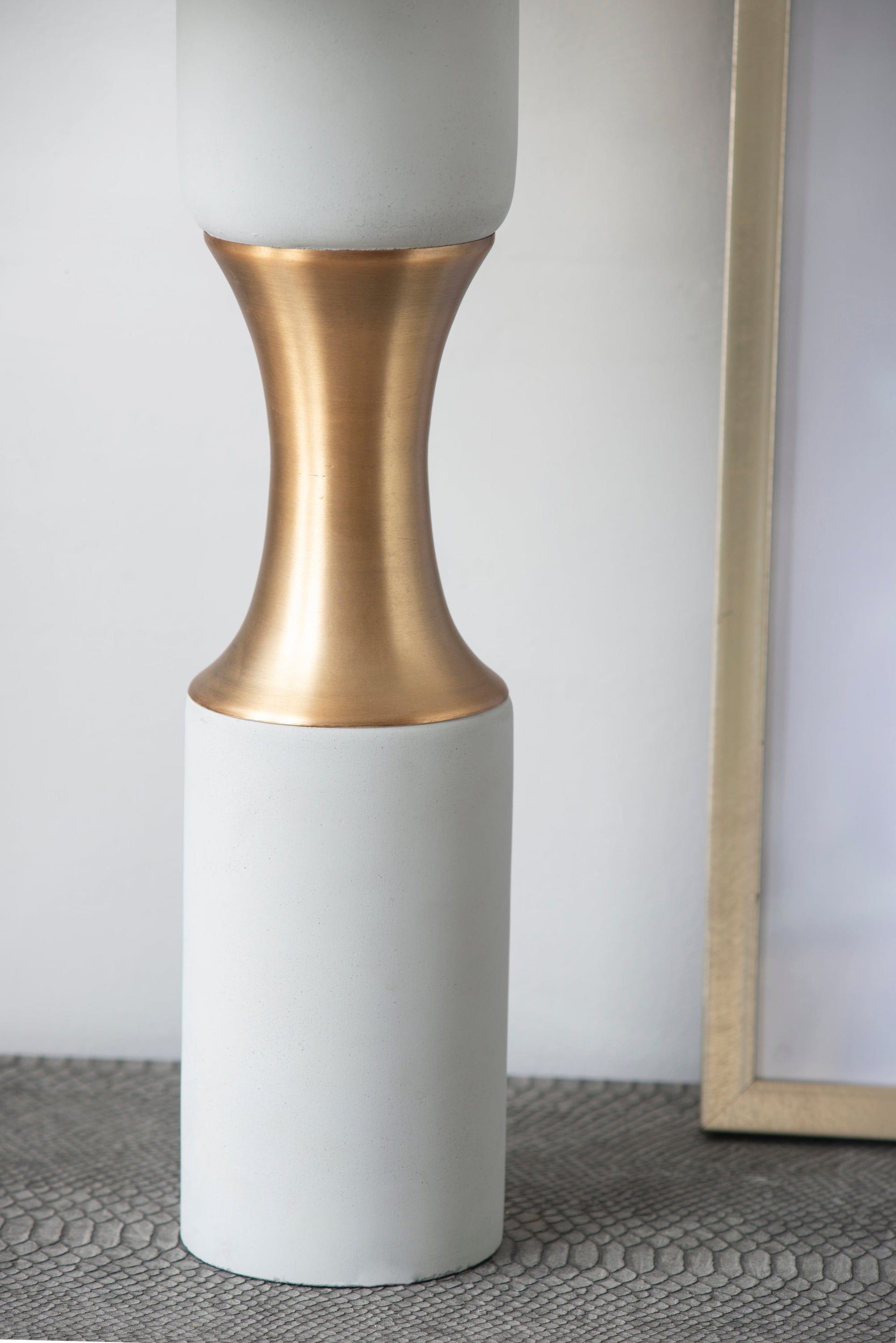 15x15x30' Cement With Metal Table Lamp