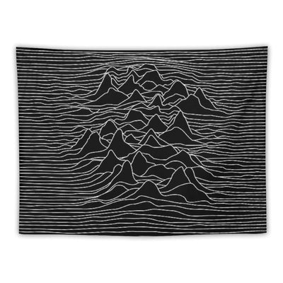 Black And White Illustration - Sound Wave Graphic - Black Tapestry