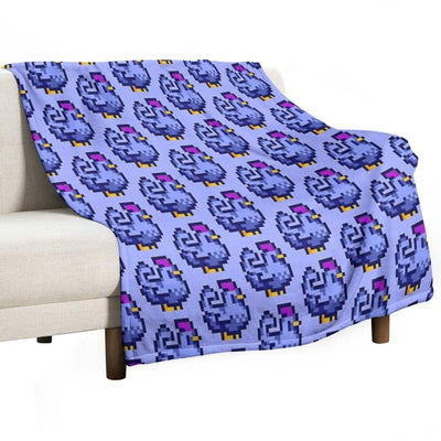 Blue Chicken Stardew Valley Plush Throw Blanket