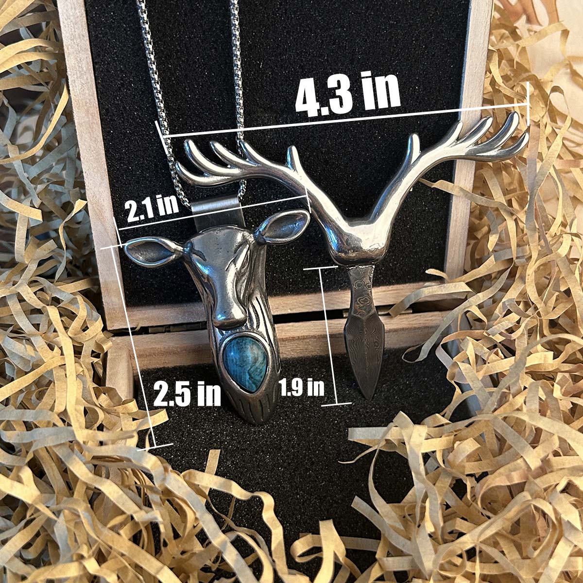 Deer Skull Necklace Knife Buckle
