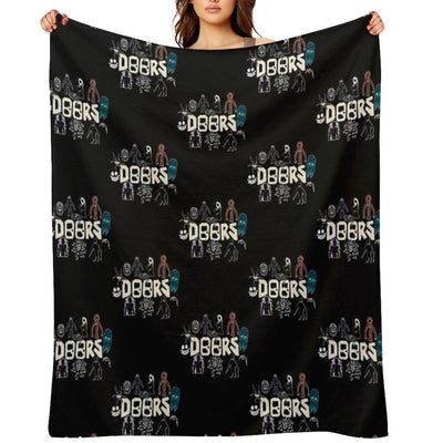 Christmas Gift. Roblox, Doors, Videogame, Monsters Throw Blanket