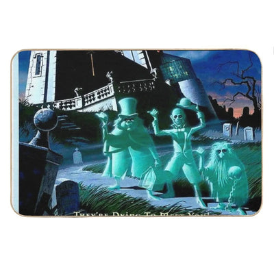 HAUNTED MANSION Vintage Ghosts Advertising Print Bath Mat
