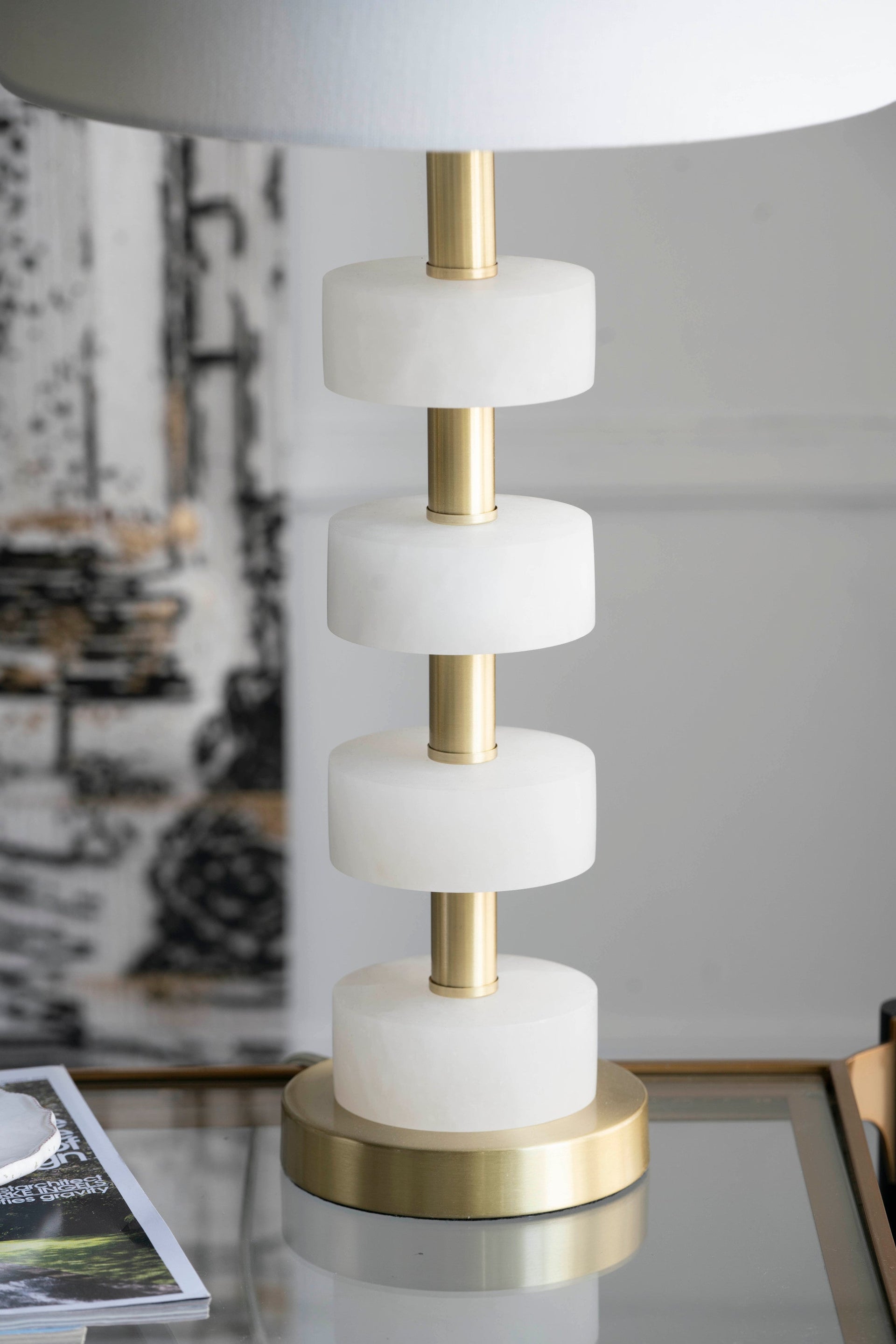 13x13x26' Marble Table Lamp
