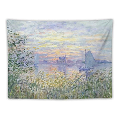 Claude Monet Soleil Couchant Sur La Seine À Lavacourt - Sunset on The Seine Tapestry