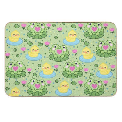 Green Froggo Design Easy To Clean Bath Mat