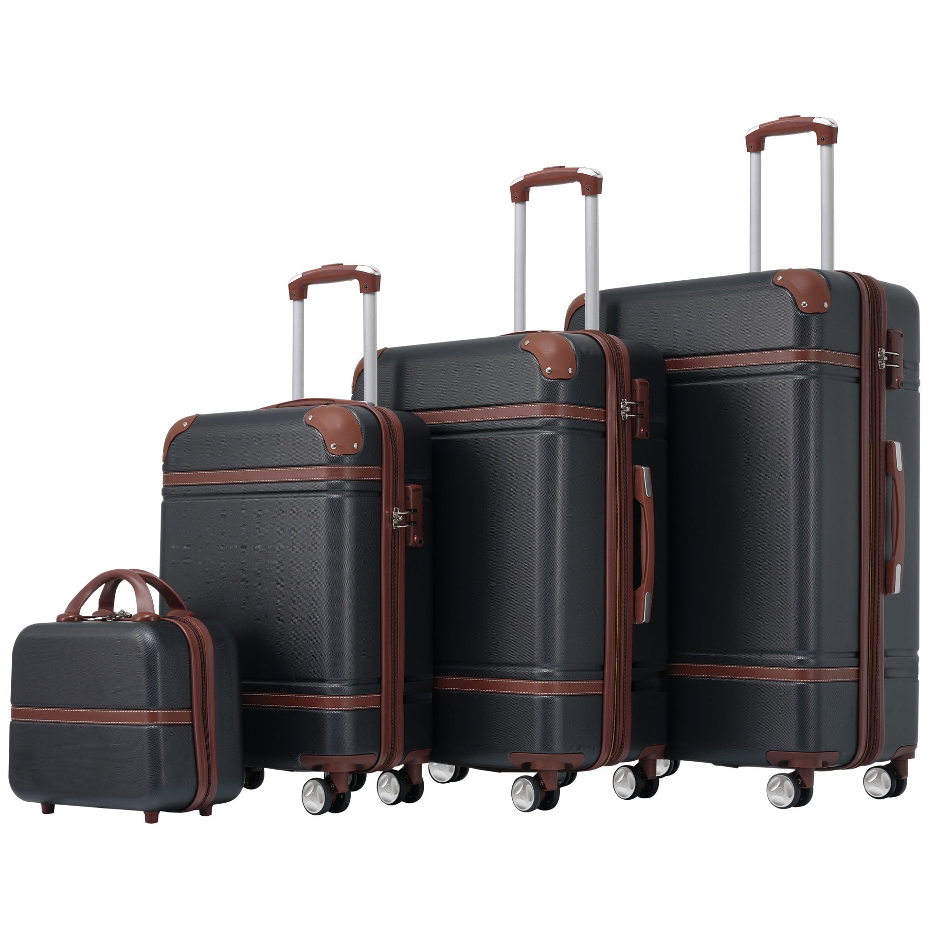 Hardshell Luggage Sets 4 Pieces 20'+24'+28' Luggages and Cosmetic Case Spinner Suitcase with TSA Lock Lightweight
