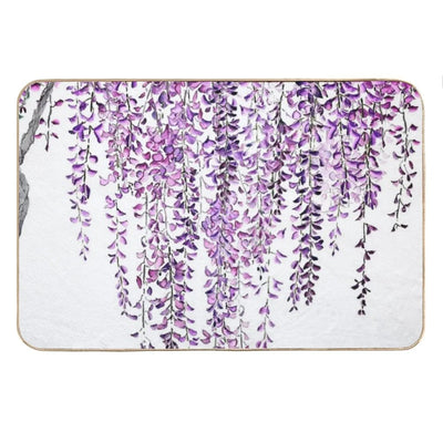 Hand Painted Purple Wisteria in Bloom Bath Mat