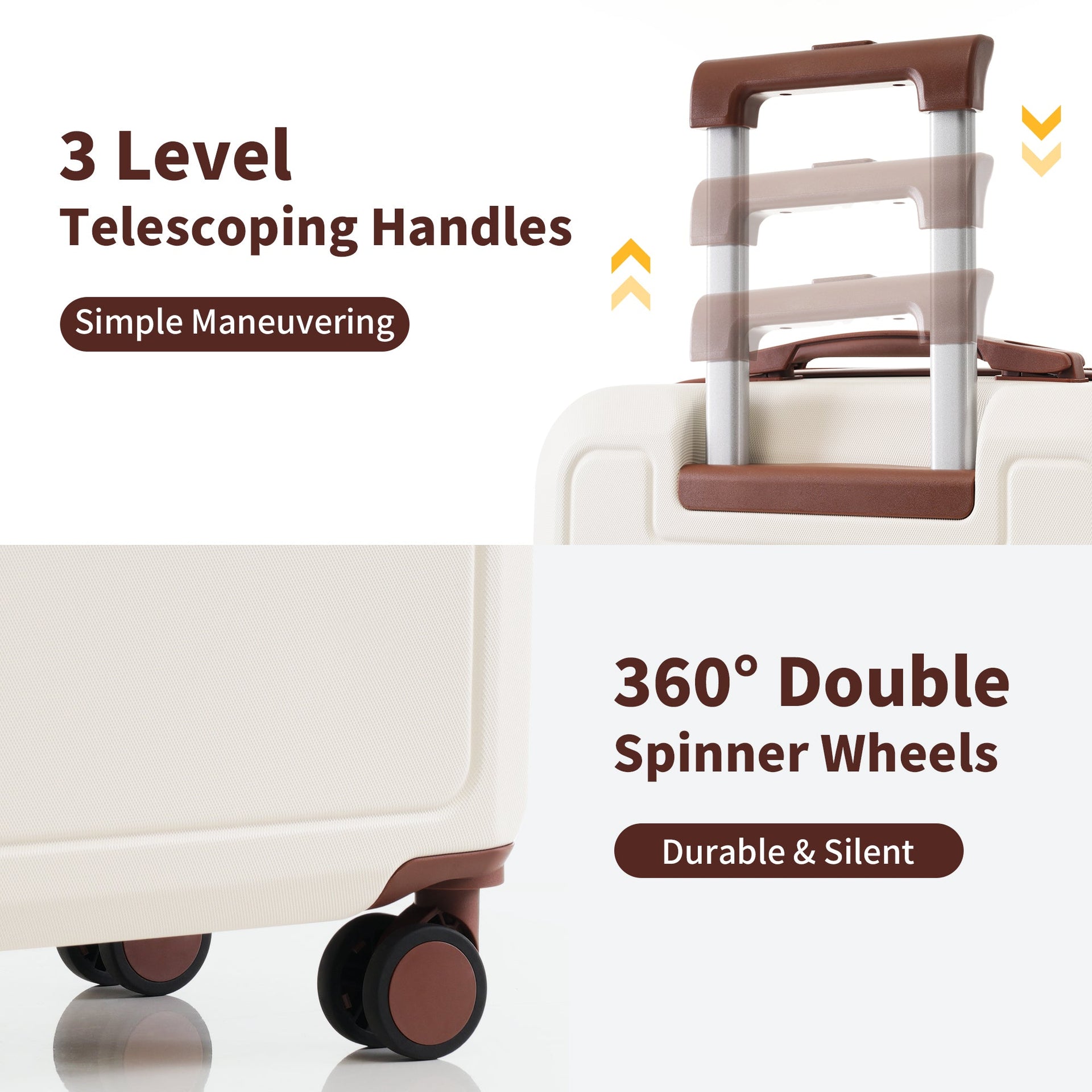 4 Piece Luggage Set with Compression Packing Cubes for Suitcase Expanable Spinner Wheels Lightweight Suitcase with TSA Lock 16 IN+20IN+24IN+28IN