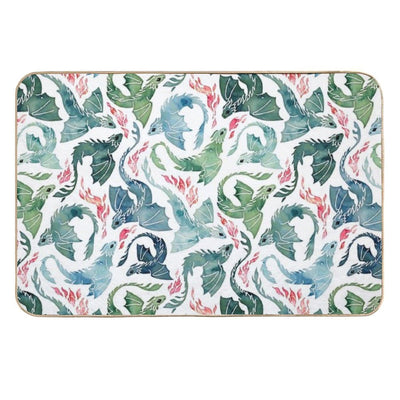 Dragon Fire Blue & Green Non-Slip Bath Mat