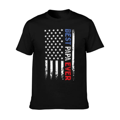 Father's Day Best Papa Ever with US American Flag T-Shirt