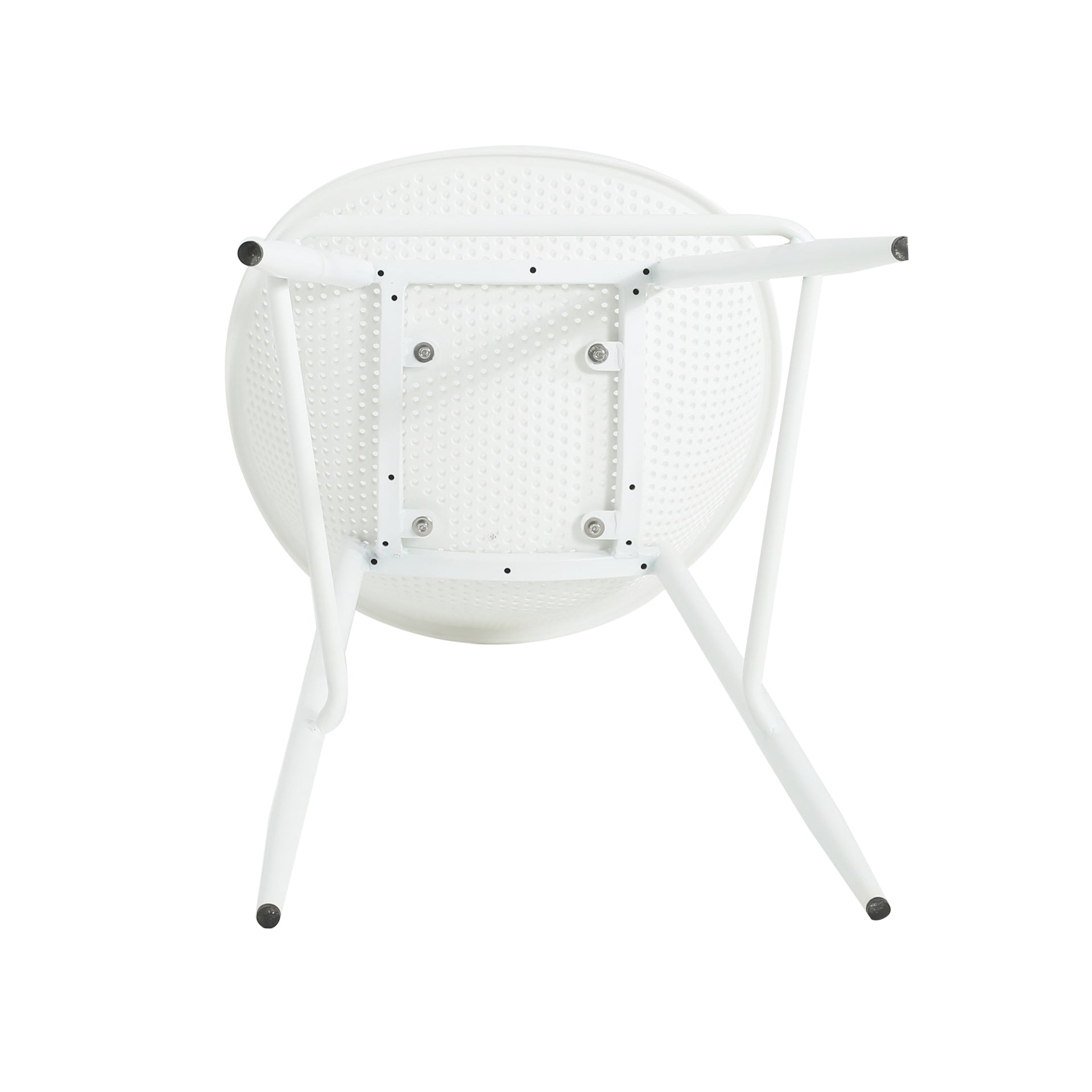 Modern Gable Outdoor Barstool Set of 2 with Weather-Resistant Plastic and Iron in White