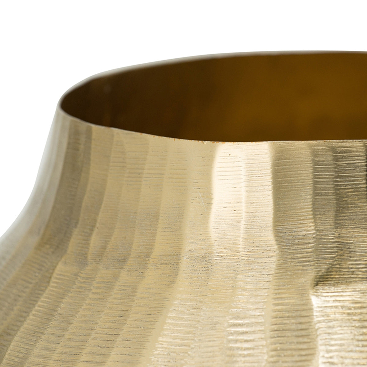 11x11x9' Aluminum Chisel Flower Vase, Gold