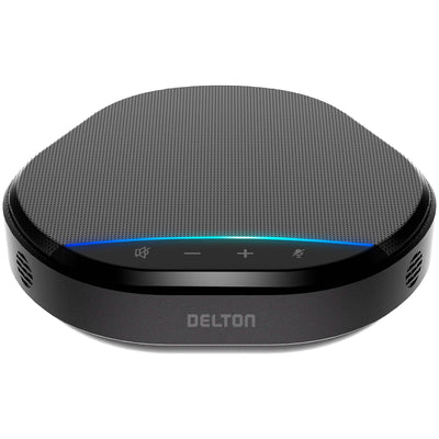 Delton C3900 USB Conference Speaker and Microphone, AI Noise Reduction, 5W Speaker, 16 ft Pickup Distance, 360° Voice Pickup Conference Speaker for Office, Home, Online Meetings and More - Black