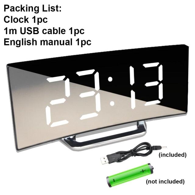 Digital Alarm Clock Alarm Clocks Adjustable Volume Alarm Clock for Bedroom Electronic 7 Inch Number Desktop Alarm Clocks For Kids Bedroom LED Screen for Kids Bedroom Temperature Snooze Function Desk Table Clock LED Clock Electronic Watch Table