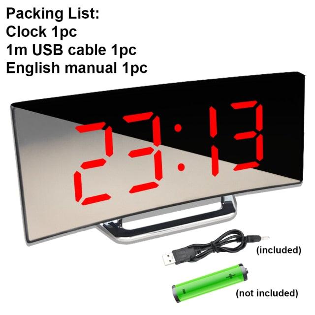 Digital Alarm Clock Alarm Clocks Adjustable Volume Alarm Clock for Bedroom Electronic 7 Inch Number Desktop Alarm Clocks For Kids Bedroom LED Screen for Kids Bedroom Temperature Snooze Function Desk Table Clock LED Clock Electronic Watch Table