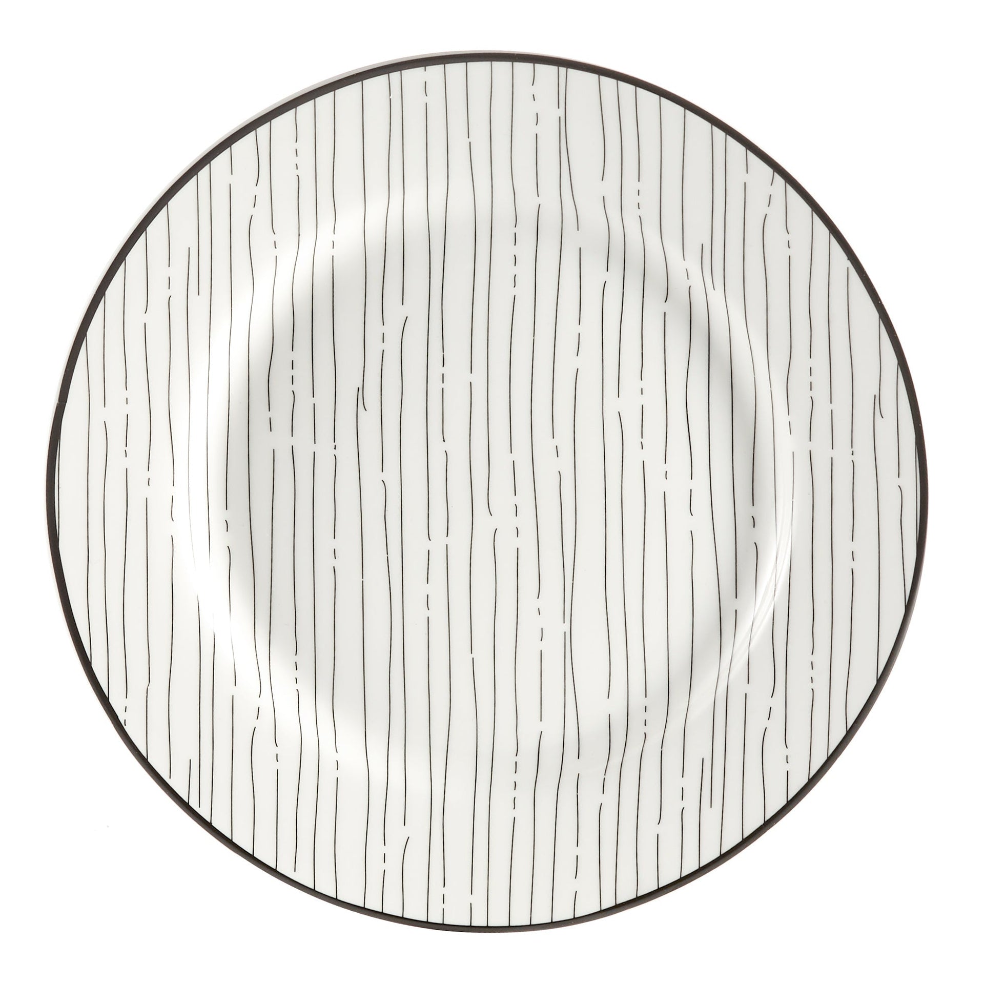 Dinnerware Set 12 Piece Black and White, Service for 4