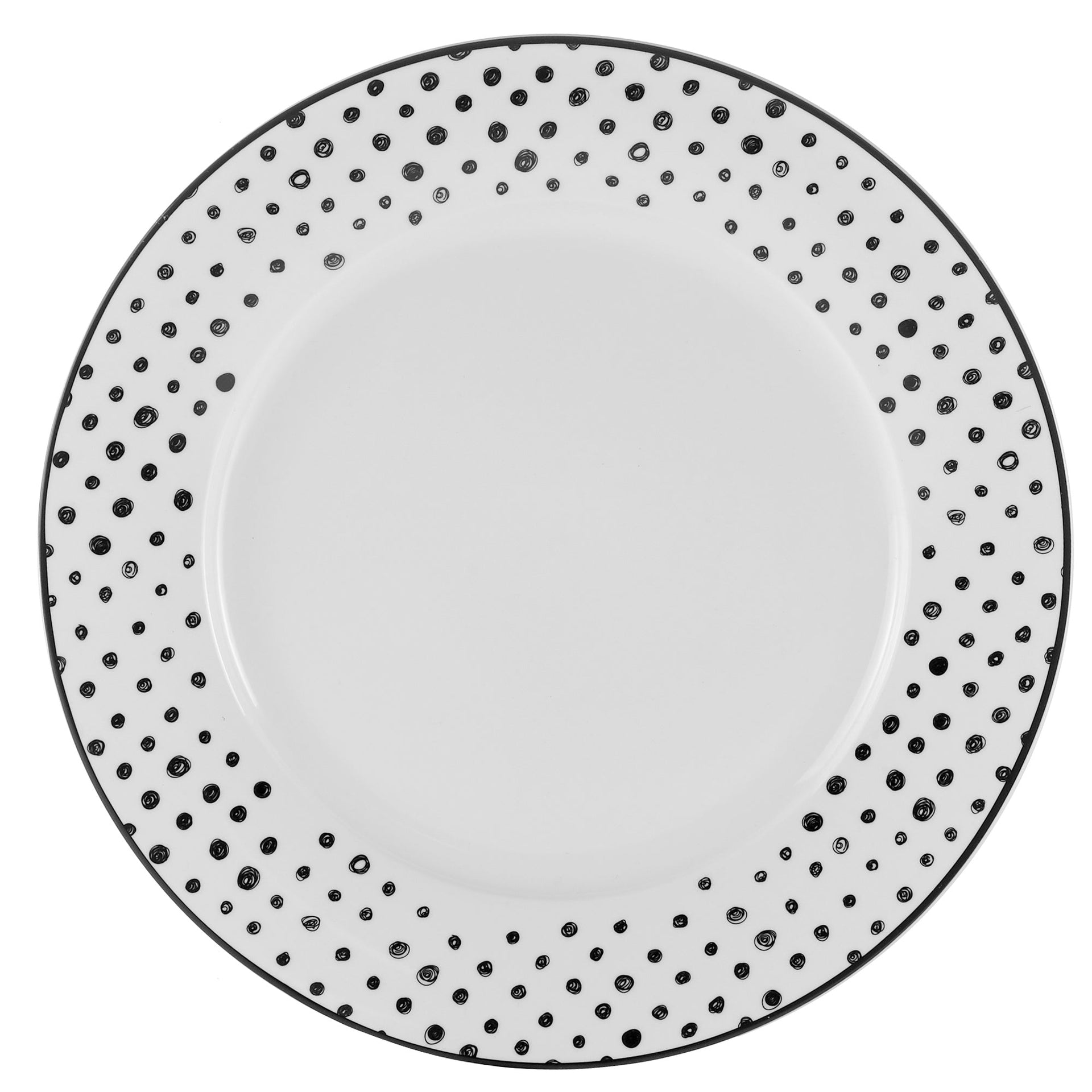 Dinnerware Set 12 Piece Black and White, Service for 4