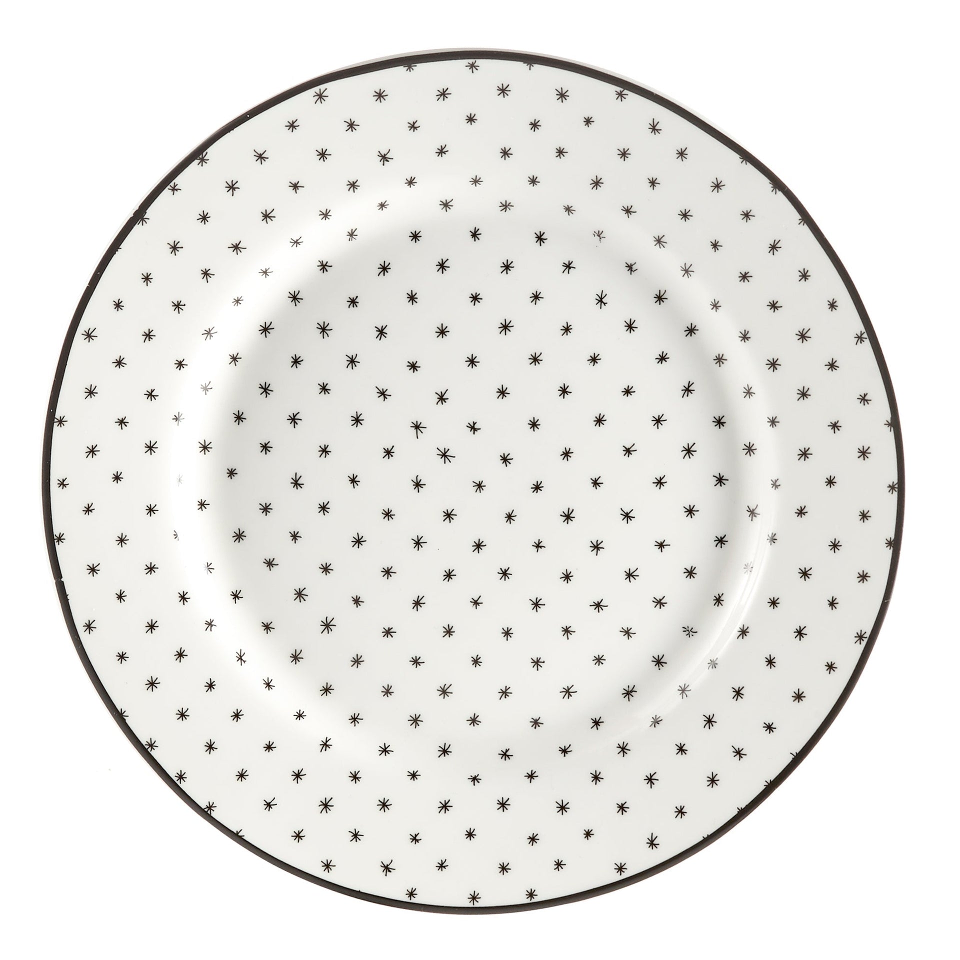 Dinnerware Set 12 Piece Black and White, Service for 4