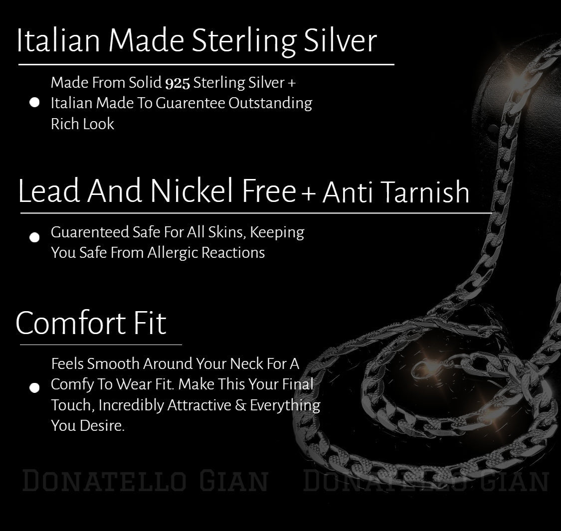 Sterling Silver 925 Double Curb Chain 2MM, 16