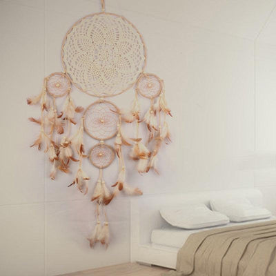 Dream Catcher Five-ring Wind Chime Ornaments Creative Indian Dream Catcher Bedroom Living Room Decoration Wall Hanging Home Ornaments Decoration Craft Gift