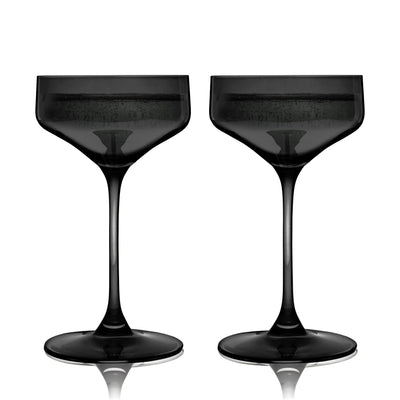 Reserve Nouveau Crystal Coupe Glasses in Smoke Set of 2