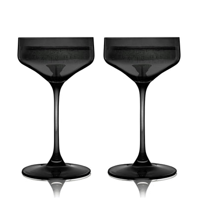 Reserve Nouveau Crystal Coupe Glasses in Smoke Set of 2