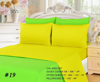 Tache 4-6 Piece Lemon Lime Yellow/Green Reversible Duvet Cover Set