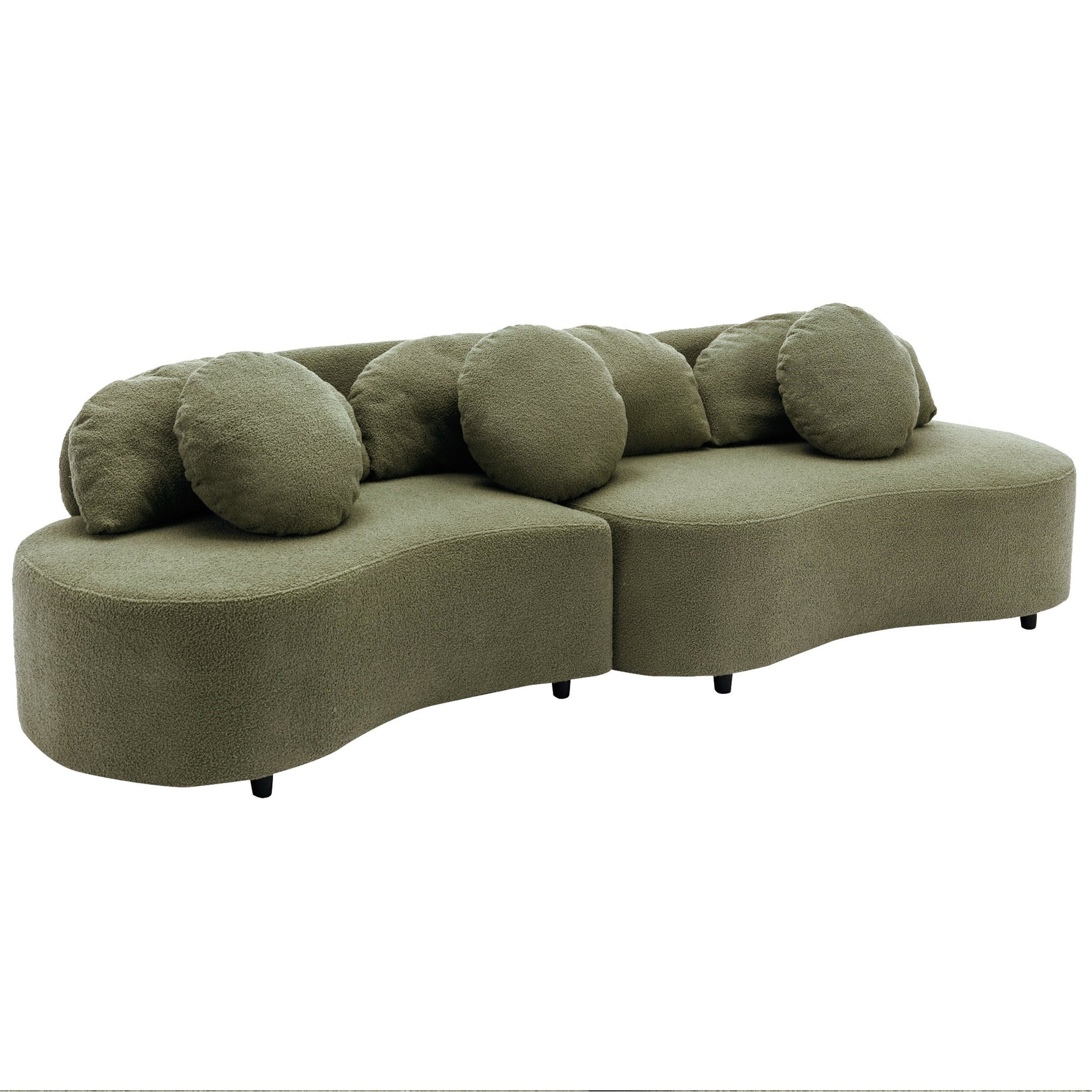 103.5' Modern Living Room Sofa Lamb Velvet Upholstered Couch Furniture for Home or Office(Old SKU:SG000860AAF),Green