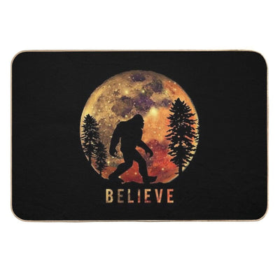 Bigfoot Sasquatch Full Moon Silhouette Believe Dirt-Trapping Bath Mat