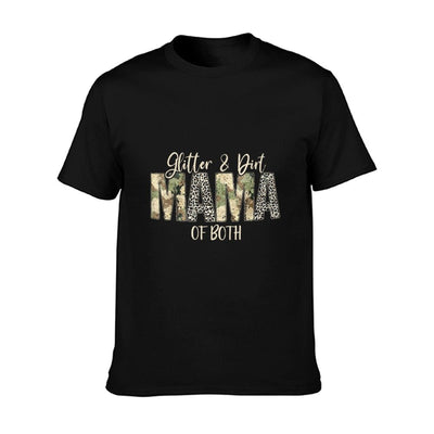 Glitter & Dirt Mom Mama Of Both Leopard & Camo Mother's Day T-Shirt