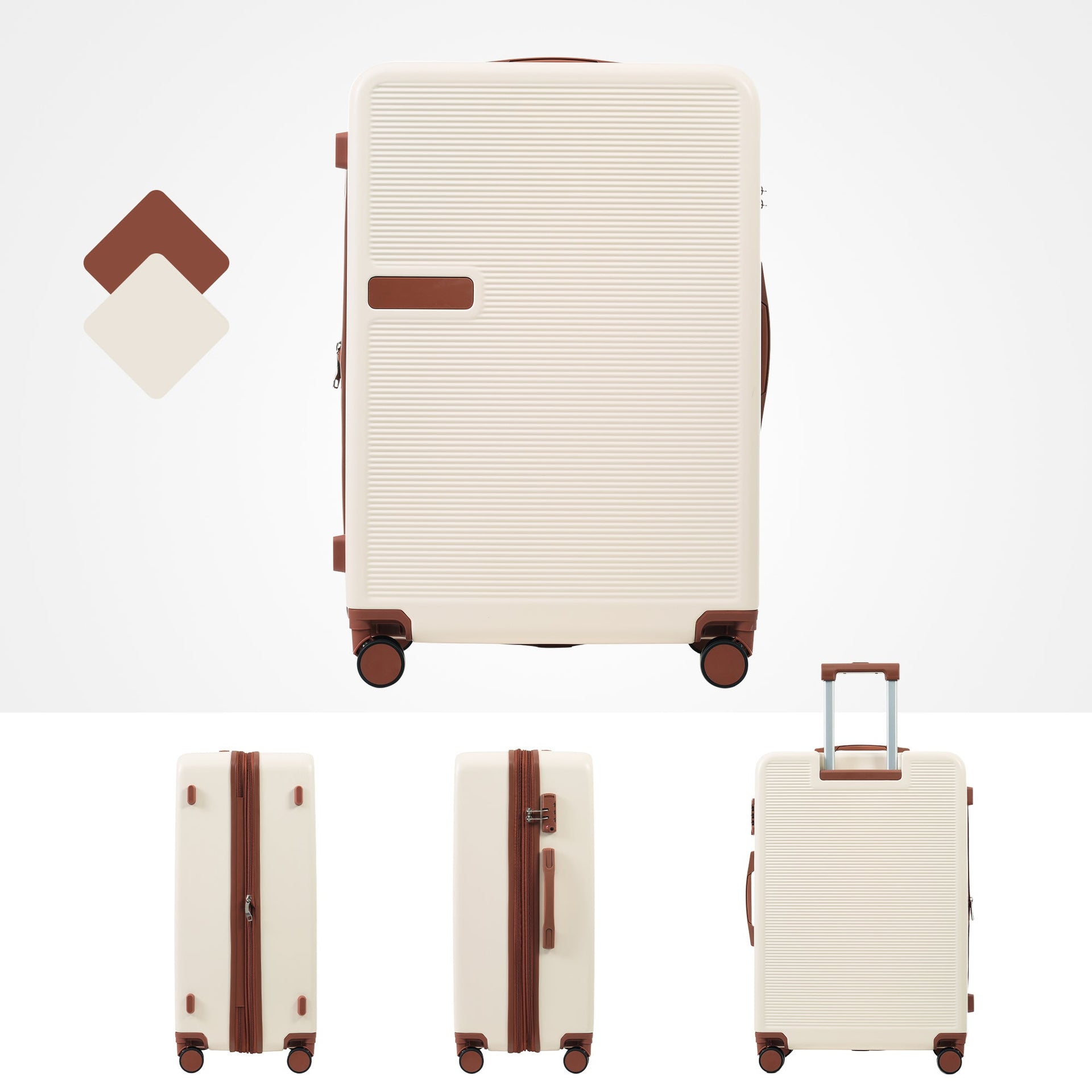 Hardshell Luggage Sets 3 pcs Contrast Color Suitcase with Spinner Wheels and TSA Lock 20' 24' 28' Available
