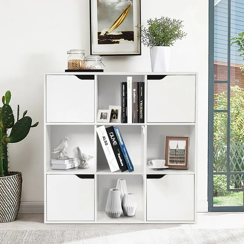 9-Cube Wood Storage Bookcase