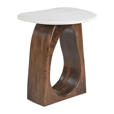 Vara Side Table White & Walnut