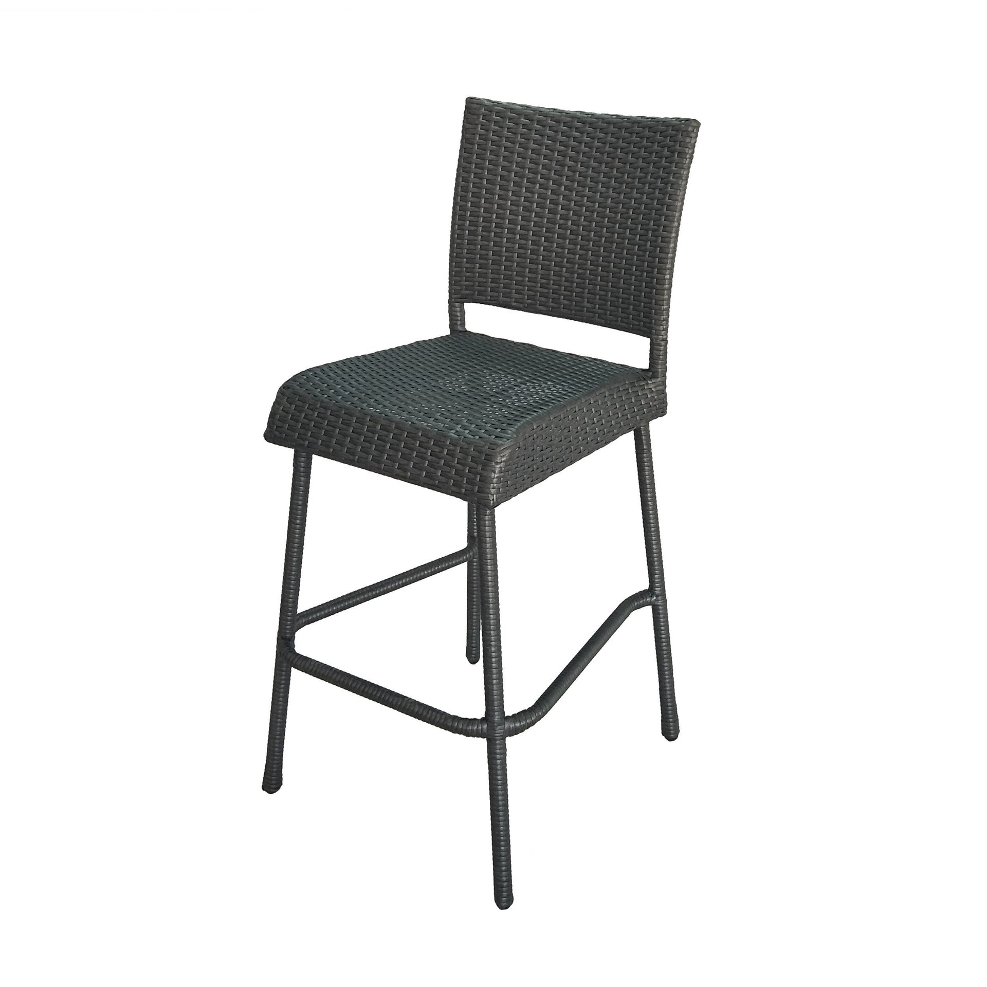 29' Outdoors PE Rattan Armless Barstools, Set of 2, Grey