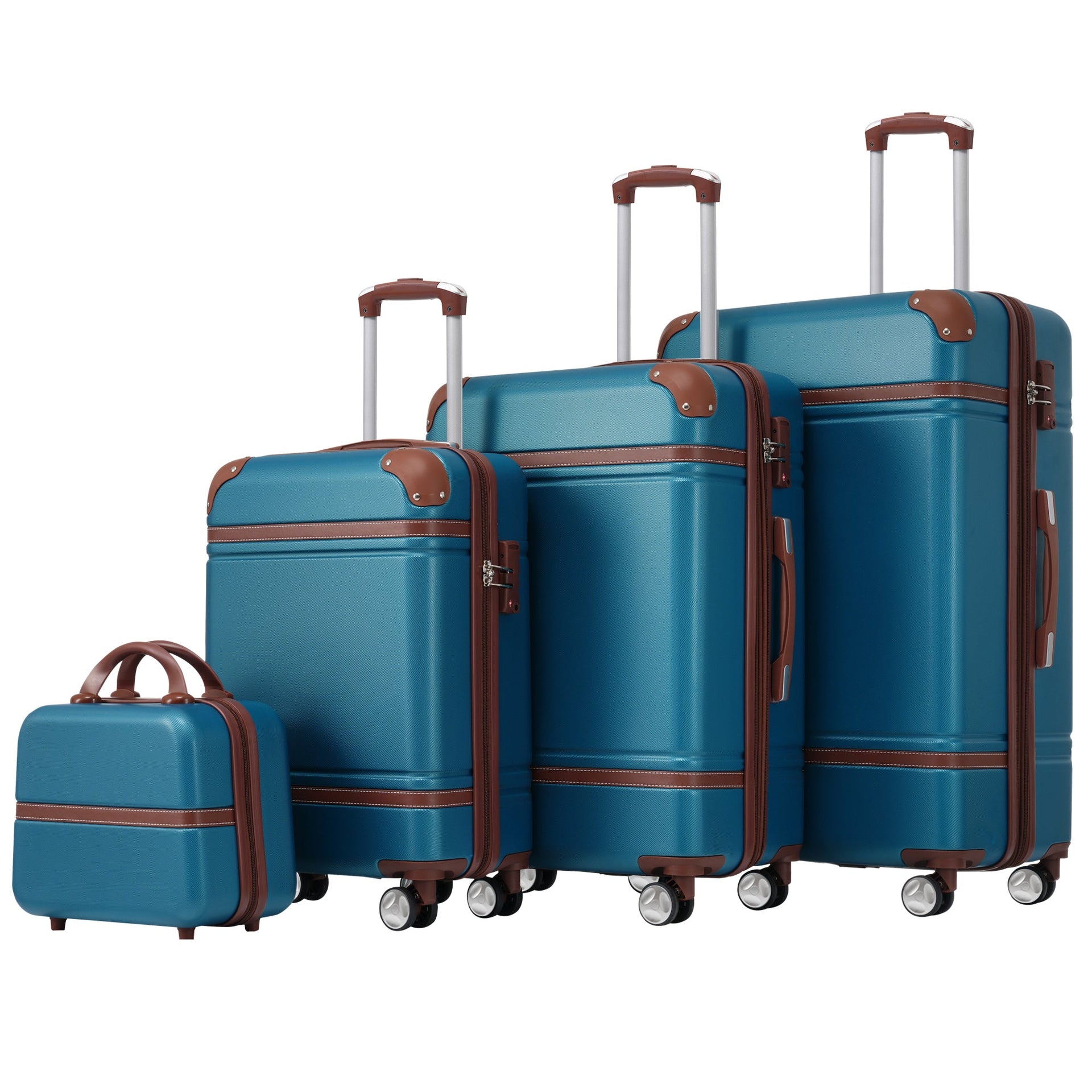 Hardshell Luggage Sets 4 Pieces 20'+24'+28' Luggages and Cosmetic Case Spinner Suitcase with TSA Lock Lightweight