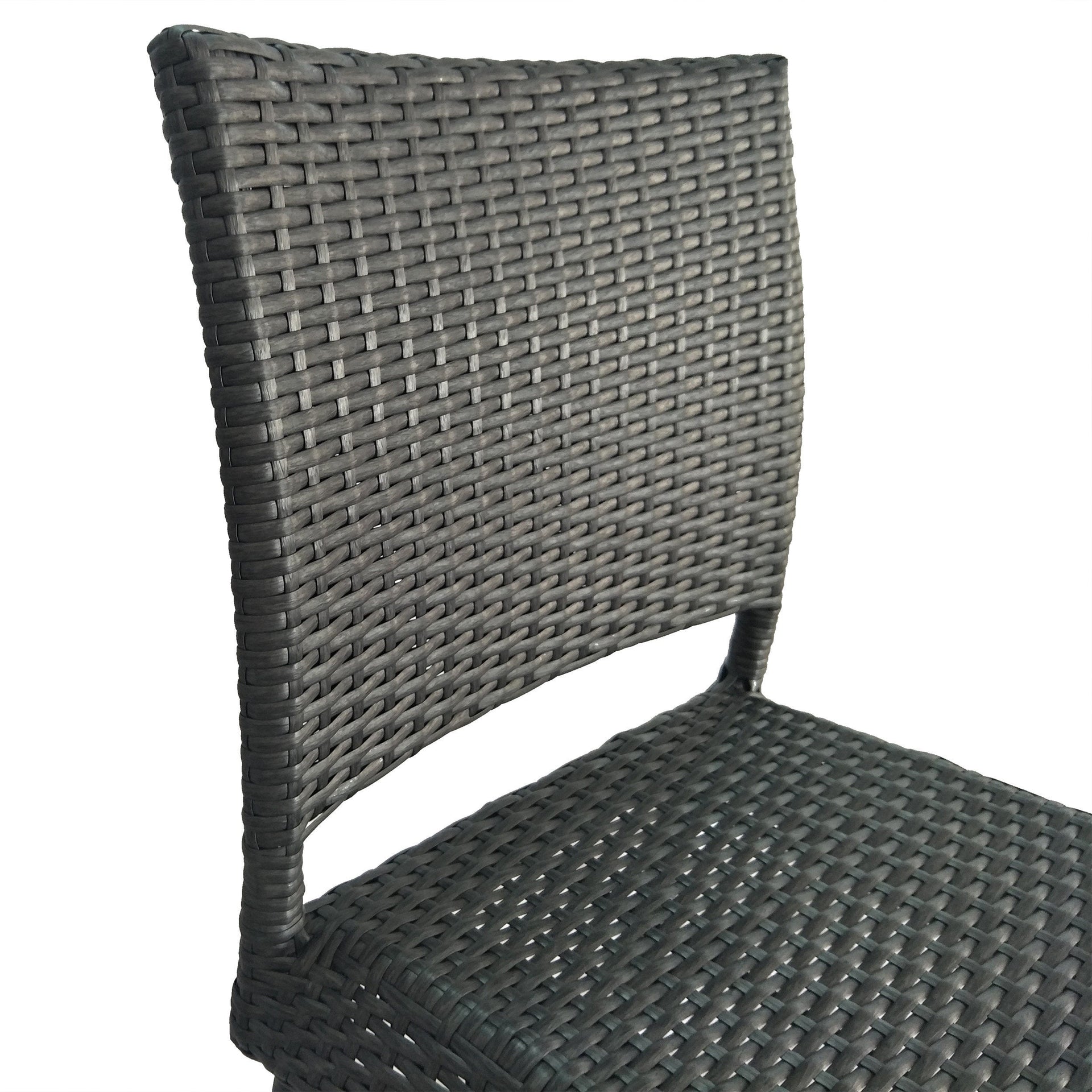 29' Outdoors PE Rattan Armless Barstools, Set of 2, Grey