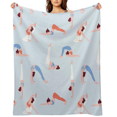 Doing Yoga Girls Throw Blanket