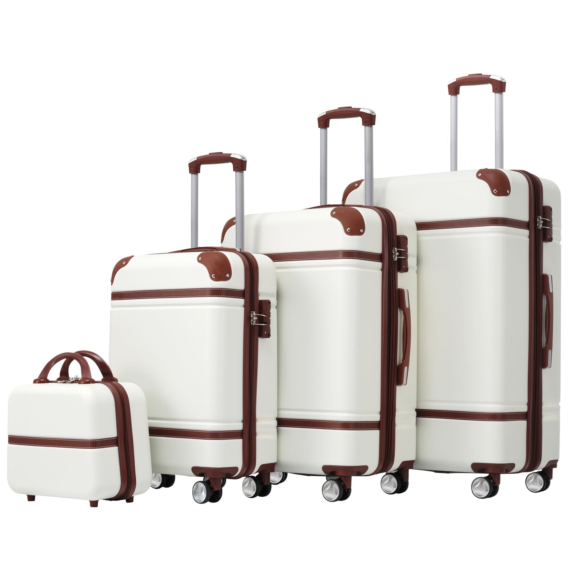 Hardshell Luggage Sets 4 Pieces 20'+24'+28' Luggages and Cosmetic Case Spinner Suitcase with TSA Lock Lightweight