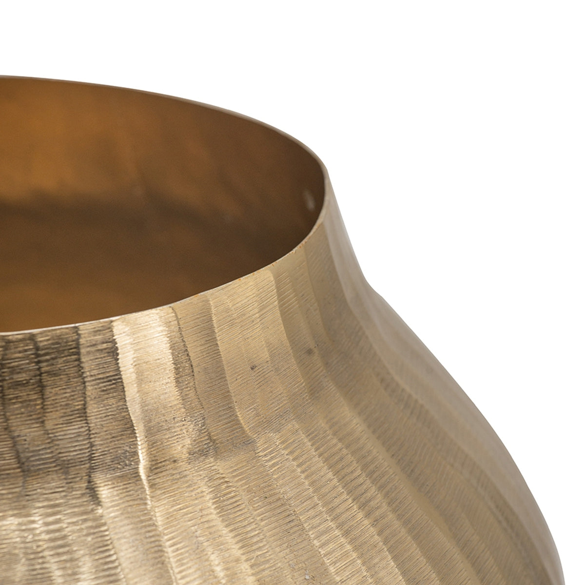 13.5x13.5x11.5' Aluminum Chisel Flower Vase, Gold