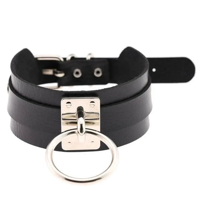 Edgy Leather Choker Collar