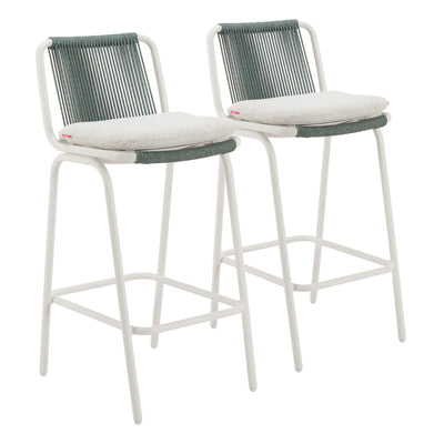 Luft Barstool (Set of 2) White & Green
