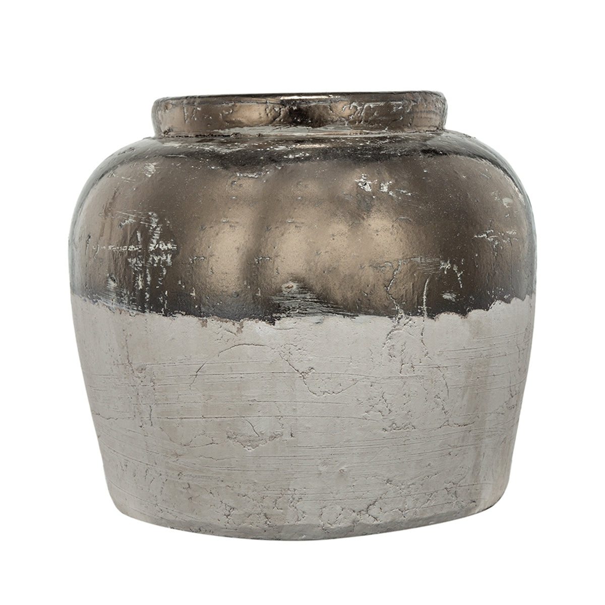 13x13x11' Round Sienna Brown Ceramic Accent Vase