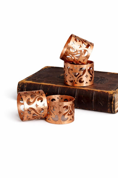CMK Vintage Inspired Copper Napkin Rings set/4