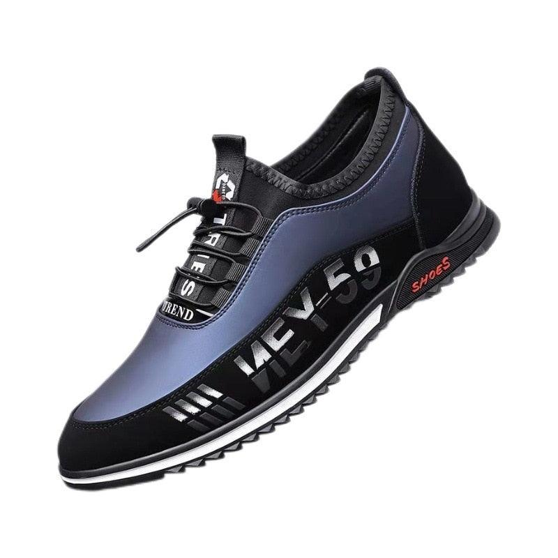 Elegant Leather Mens Luxury Casual Slip On Black Driving Fashion Sneakers Casual Walking Shoes Lightweight Anti-Slip Low Top Breathable Leather Mens Business Sneakers